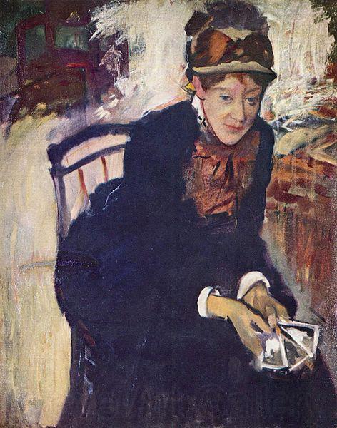 Edgar Degas Portrat der Miss Cassatt, die Karten haltend